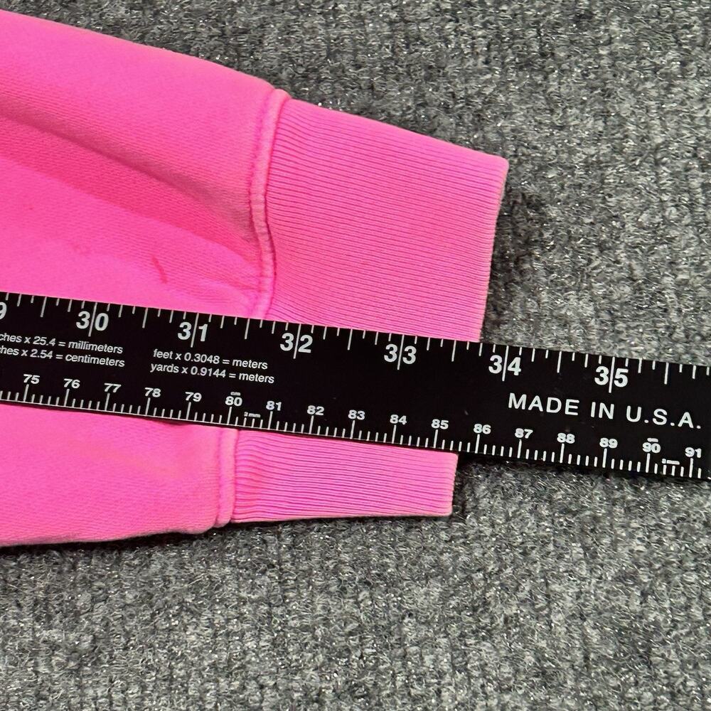 GAP Women's Fleece Hoodie Size M Neon Standout Pink Pullover Sweatshirt Active - Picture 10 of 13